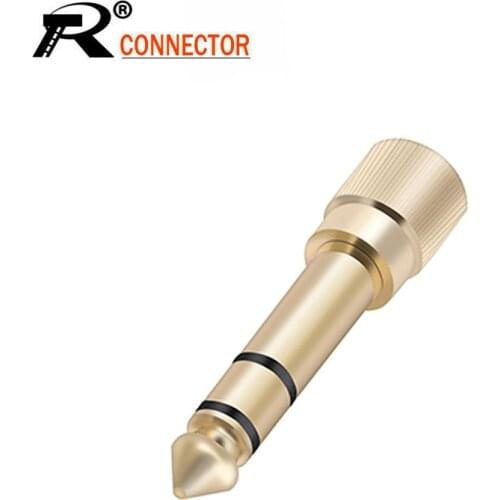 10pcs/lot 6.35mm 3 Poles Stereo Male Plug to 3.5mm 3 Poles Female Socket Stereo Jack 3.5mm to 6.35mm Adapter Connector