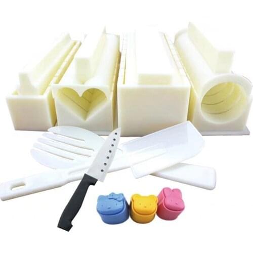 14Pcs/Set DIY Rice Ball Sushi Maker Mold Kitchen Sushi Making Tool Set for Sushi Roll Kitchen Accessory Cooking Tool