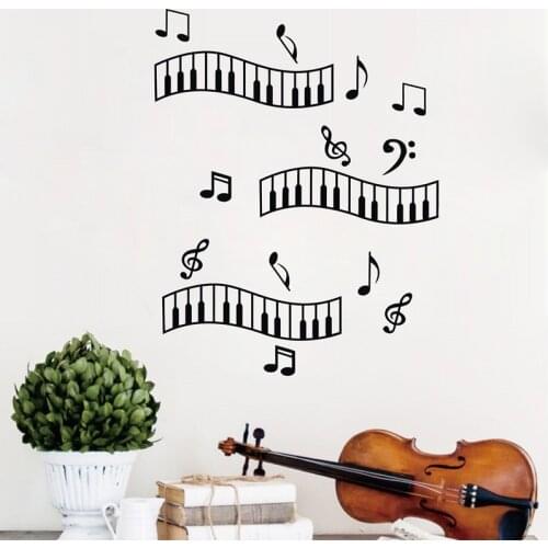 150x16cm free shipping music wall stickers , piano key music note wall decals,music bedroom decor