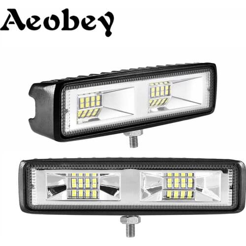 Aeobey 4PCS 6 Inch 48W 3D Led Work Light 4x4 12V Led Beams Led Bar Off road Car Flood Spot Combo Light For trucks SUV Fog Lamp