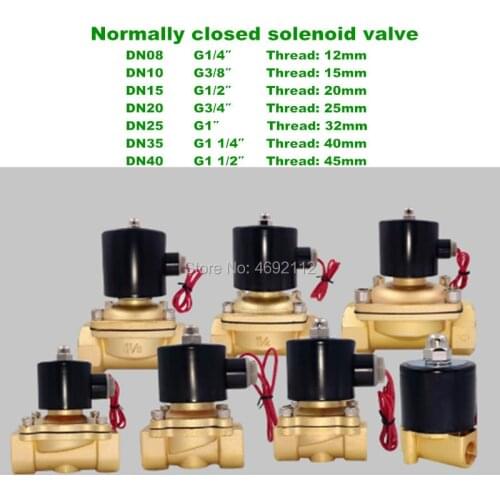 Free Shipping 1/4",1/8",1/2",3/4",1",2", DN8 to DN40 AC220V,DC12V/24V Electric Solenoid Valve Pneumatic Valve for Water Oil Air