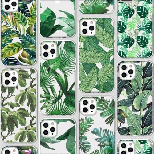 Plant Green Leaves Funda Case for Iphone 12 Case for IPhone 12 11 Pro XR 7 X XS Max Mini 8 6 6S Plus 5 5S SE 2020 Silicone Coque