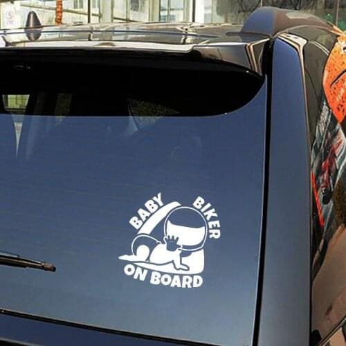 DecalsMe 15*14.5cm baby biker on board Car Sticker Vinyl Funny Car Sticker rcycle Accessories Car Styling