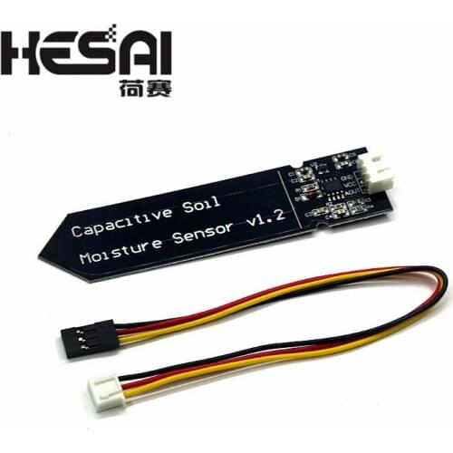 Capacitive Soil Moisture Sensor Module Not Easy to Corrode Wide Voltage Wire 3.3~5.5V Corrosion Resistant W/ Gravity for Arduino