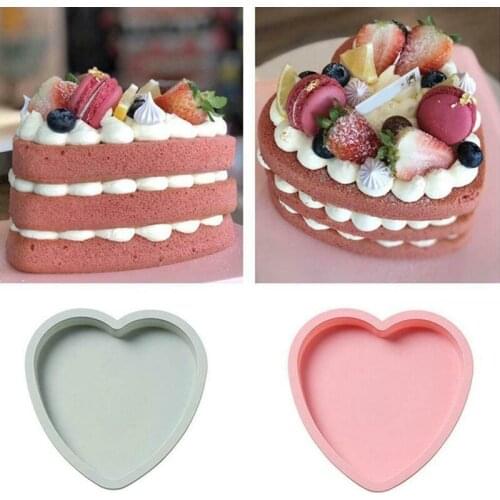 6 Inch Silicone Small Green Plate Cake Mold Round Love Layered Rainbow Baking Tray Christmas Mold Cake Tool