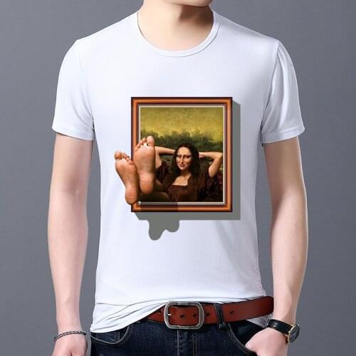 Trendy Classic Mens Slim T-shirt Commuter 3D Graphic Printed Pattern Series Casual O-neck Breathable Sports Mens Commuter Top