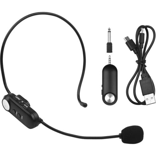 Andoer Headset All-Purpose Wireless Microphone UHF Wireless Mic Microphone System with USB Plug & 3.5mm Plug/6.35mm Converter