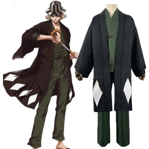 Anime Game Bleach Urahara Kisuke Gotei 13 Cosplay Costume Women Men Halloween Christmas Party Kimono Uniform Suit C105M263