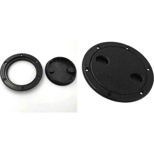 3pcs 4 Inch Round Non Slip Inspection Hatch With Detachable Cover Black