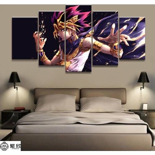 Home Decor Modular Canvas Picture 5 Piece Duel Monsters Animation Art Painting Poster Wall For Home Canvas Painting Wholesale