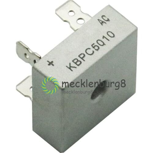 2Pcs/lot KBPC5010 Bridge Rectifier 50a 1000V AC Metal Case Single Phases Diode Bridge Rectifier