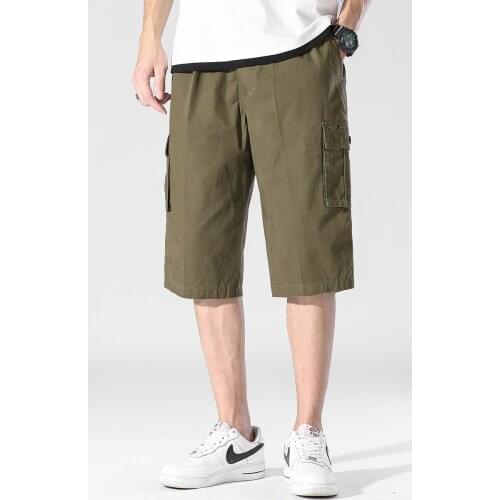 2021 new summer 100% pure cotton solid color shorts mens high-quality casual sports business social elastic waist mens shorts