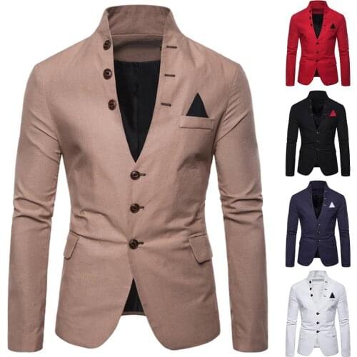 Men Slim Fits Social Blazer Spring Autumn Fashion Solid Wedding Dress Jacket Men Casual Business Male Suit Jacket Blazer Gentle