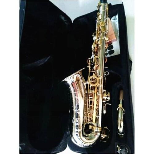 Alto Saxophone Musical Instrument Brass Nickel Silver Surface Gold Key Eb Sax With Mouthpiece And Reeds Neck Free