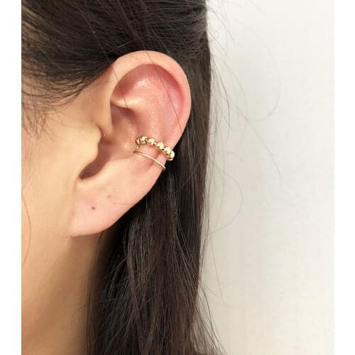 Gold Filled Earclip Fake Piercing Ear Cuff Punk Jewelry Charm Handmade Gold Earrings For Women Brincos Oorbellen