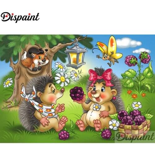 Dispaint Full Square/Round Drill 5D DIY Diamond Painting "Cartoon hedgehog" 3D Embroidery Cross Stitch Home Decor Gift A11484