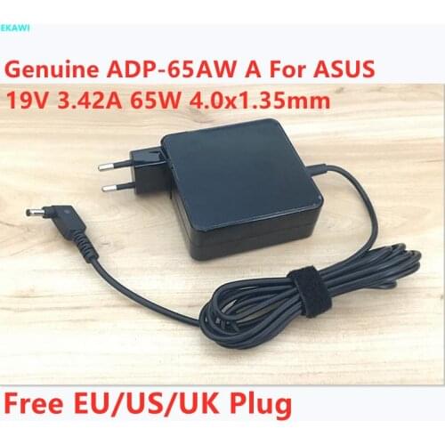 Genuine 19V 3.42A 65W 4.0x1.35mm ADP-65AW A AC Adapter For ASUS UX21 UX31A UX32A UX50 UX42VS UX52VS U38N UX32VD Laptop Charger