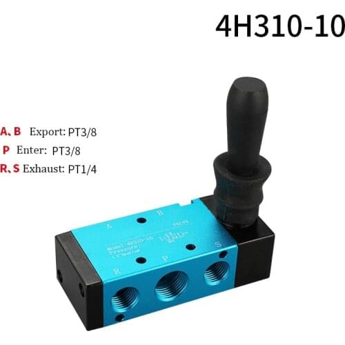 4H310-10 5/2 Way Hand Lever Operated Control Pneumatic Manual Valve w Muffler and Quick Fitting Select