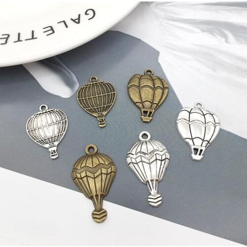 10Pcs Hot Air Balloon Charms Pendants DIY Jewelry Making Alloy Findings Accessory For Necklaces Earrings
