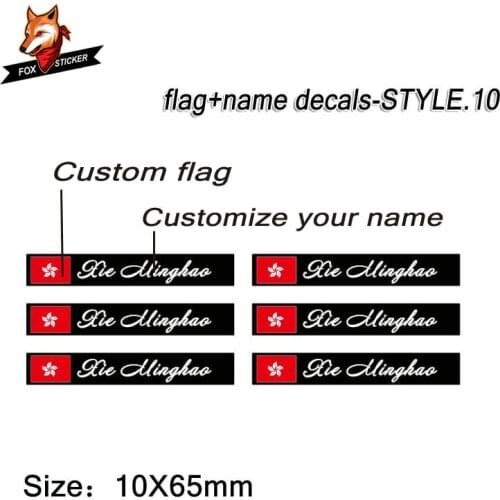 Custom Flag and Name Stickers for Road Bike Frame Flag Personal Name Bicycle Decals