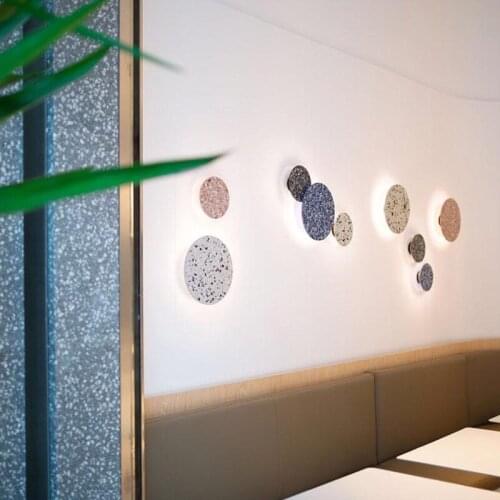 Postmodern minimalist American designer glass round wall lamp personality living room bedroom corridor brass wall lamp