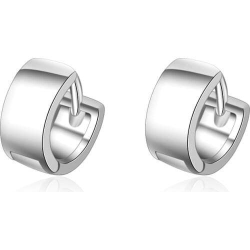 LUKENI Trendy Black Hoop Earrings For Women Jewelry Fashion 925 Sterling Silver Earrings Girls Bithday Party Accessories Female