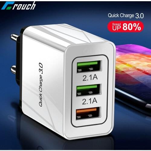 Crouch 18W Quick Charge 3.0 Fast USB Charger For Xiaomi Samsung s9 3U EU US Plug qc 3.0 Wall Travel Charger For Huawei iPhone x