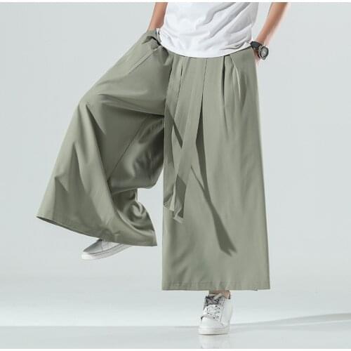 Summer Ice Silk Wide Leg Harem Pants 2021 Men Hip-hop Thin Loose Sports Trousers Casual Pants Streetwear Sweatpants