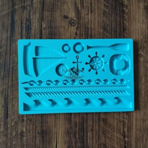 Sail lifebuoy chocolate cake decoration tool anchor silicone mold DIY lace cake decoration
