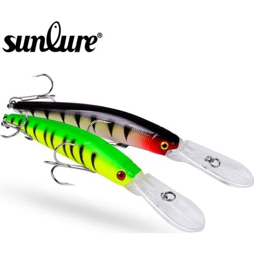 Sunlure 1PCS Floating Minnow Bait 14.5cm-15.5g Noisy Fishing Lure Topwater Wobbler Artificial Hard Bait Bass Fishing Tackle