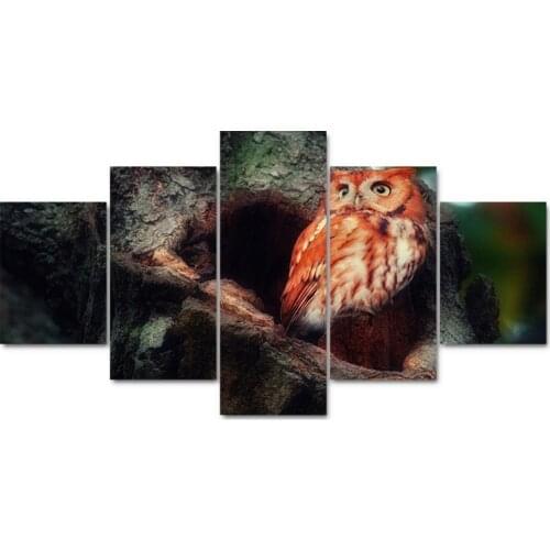 Decoration Living Room Modern Paintings Artwork 5 Panels Animal Bird Canvas Art Prints Poster Wall Modular Picture Home Tableau