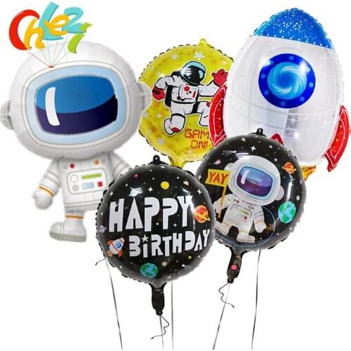 Spaceman Rockets Helium balloon 4D Earth Birthday party decor 18inch Spaceman theme ballons Party Decorations Globos Kids toys