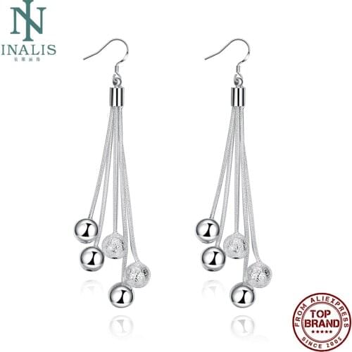 INALIS Silvering Earrings For Women Fashion Design Bead Earrings Long eardrop Romantic Anniversary Gift 2021 The New Listing