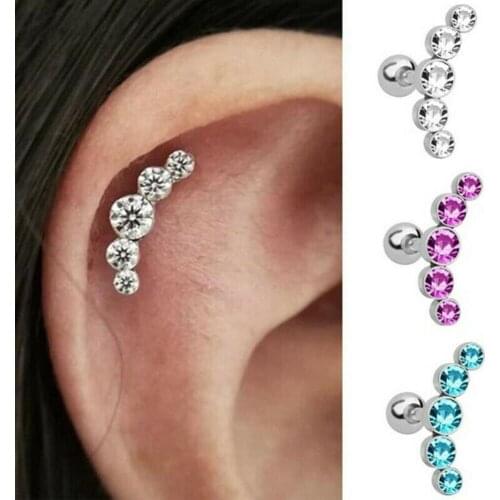 BLUELANS 1Pc Women Opal Ball Cartilage Ear Stud Earring Tragus Piercing Earring fashion Jewelry