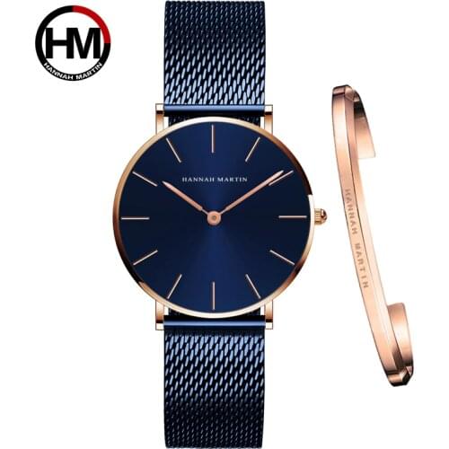 Dropshipping white Dial Watch Japan Quartz Simple Design Waterproof Rose Gold Stainless Steel Mesh Band Lady Watches for Women