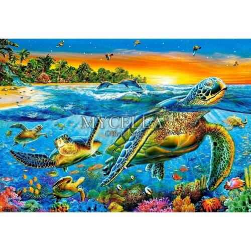 Animals 5D Diy Diamond Painting Underwater Turtles Sea Life Diamond Mosaic Full Rhinestone Diamond Embroidery Home Decor Gift