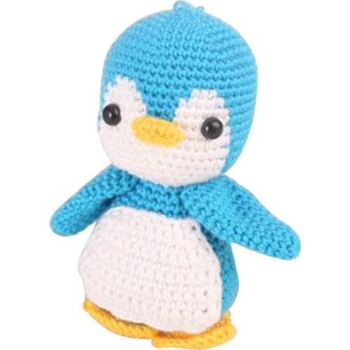 Animals Crochet Kit Handmade DIY Penguin Doll Toy Crochet Kit for Kids Beginners Crafts