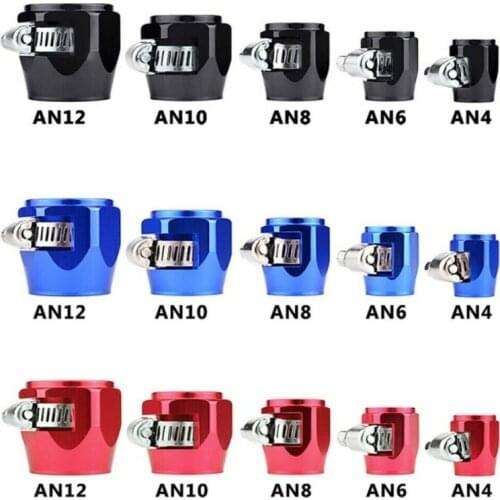 1Pc AN4 AN6 AN8 AN10 AN12 Oil Fuel Hose Clamp Oil Water Tube End Fuel Pipe Clip Hose Hex Hose Connectors Hose Clamps