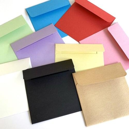 10Piece 10*10cm square color candy small envelope DIY colour Purple/Black/Green/cowhide/yellow/Blue/Pink