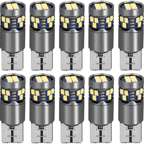 10PCS T10 W5W Super Bright LED Bulbs Car Dome Reading Lamps Canbus Wedge Clearance Lights Auto Goods White Red Yellow Blue 12V