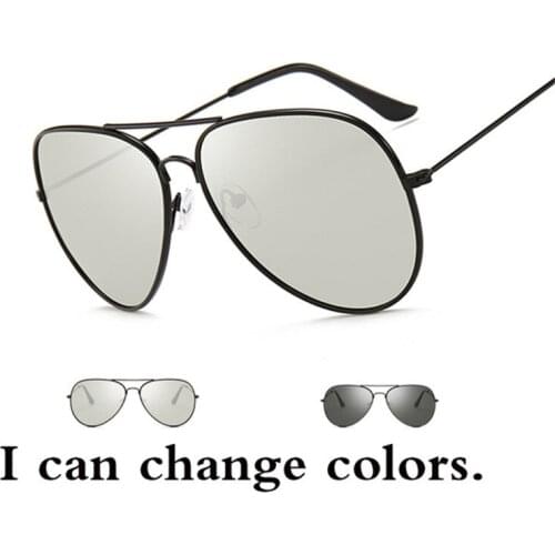 2019 Photochromic Sunglasses Men Polarized Chameleon Discoloration Driving aviation Sun glasses for men