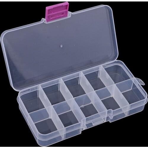 3 PCS Rectangle 10 Grids Plastic Storage Box Round Jewelry Bead Storage Plastic Box Container Craft Organizer