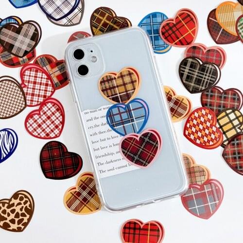 45pcs/lot Retro Grid Love Heart Stickers Scrapbooking Decorative Sticker Kawaii DIY Diary Album Stick Label Stationery