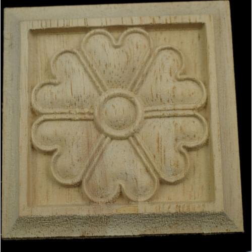 8/10CM Natural Floral Wood Carved Decal European Style Woodcarving Decal Furniture Carved Applique Home Decoration Accessories