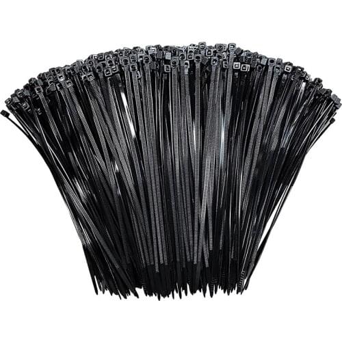 Zip Ties 8 Inch Black Zip Ties 1000 Pack, Premium Nylon Wire Ties, UV Resistant Cable Ties, Self-Locking Plastic Ties