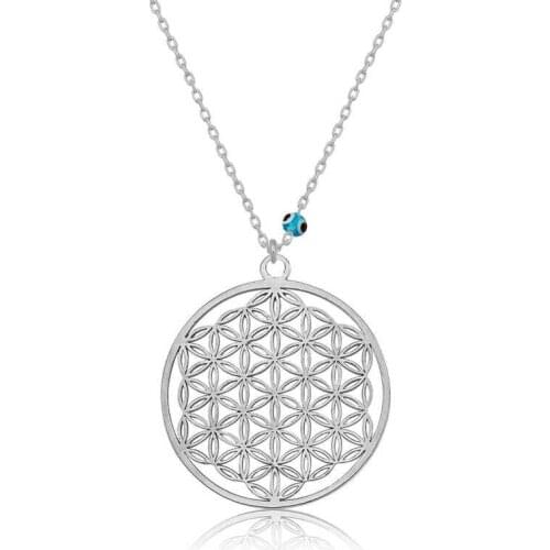 Amulet Eyed Life Flower ,Necklace ,Silver, Stylish and High Quality, Fast Shipping, of Hundreds of Kinds Silver Necklaces