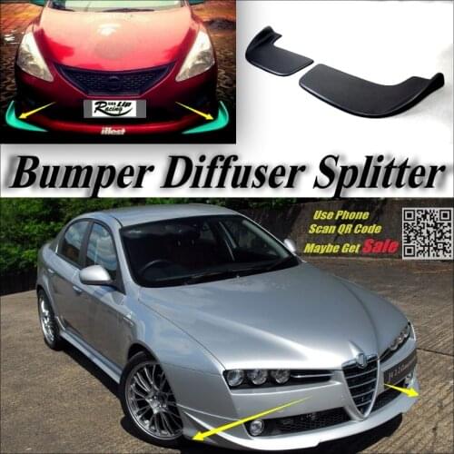 Car Splitter Diffuser Bumper Canard Lip For Alfa Romeo 159 AR 2005~2016 Tuning Body Kit / Front Deflector Fin Chin Decline Body