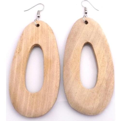 Free Shipping 80x40mm Original Color Exaggerated Waterdrop Earrings For Painting 12 Pairs/lot