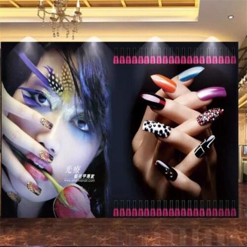 Wellyu Custom large 3d mural modern fashion beauty salon manicure tooling TV salon background wall wallpaper Papel de parede