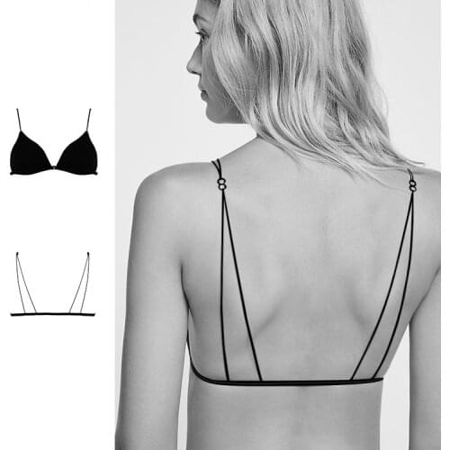 Sexy Bra With Padded Front Closure Backless Cotton Wireless Soft Triangle Cup Bras Fits Small Breast Thin lingerie women